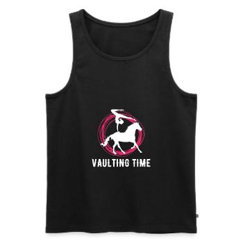 Vaulting Time Geschenk Voltagieren Shirt - Männer Premium Bio Tank Top - Schwarz - Vorne - AI Model Male 178 light (178cm)