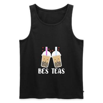 Bes Teas Shirt Geschenk Boba Tea Partnerlook - Männer Premium Bio Tank Top - Schwarz - Vorne - AI Model Male 178 light (178cm)