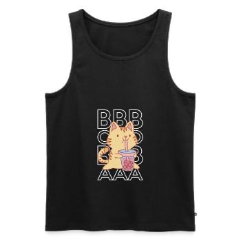 Boba Tea Shirt Geschenk Bubble Tea - Männer Premium Bio Tank Top - Schwarz - Vorne - AI Model Male 178 light (178cm)