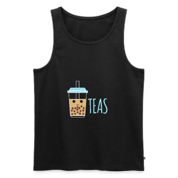 Boba Tea Boba Tea Partner Look - Men's Premium Organic Tank Top - black - Front - AI Model Male 178 light (178cm)