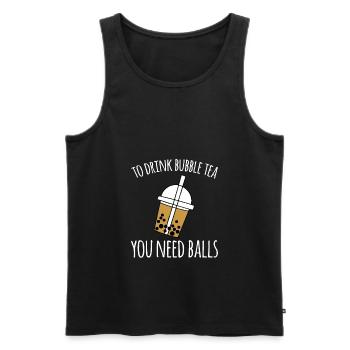 To Drink Bubble Tea You Need Balls Shirt - Men's Premium Organic Tank Top - black - Front - Michal (187cm)