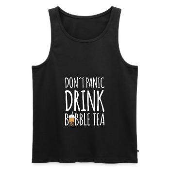 Dont Panik Drink Bubble Tea Shirt Geschenk Boba - Männer Premium Bio Tank Top - Schwarz - Vorne - Michal (187cm)