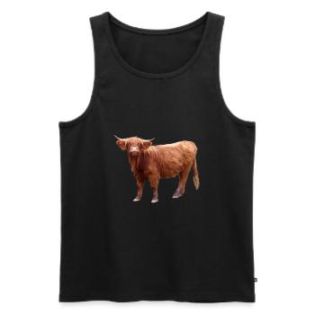 Scottish Highland cattle - Men's Premium Organic Tank Top - black - Front - AI Model Male 178 light (178cm)