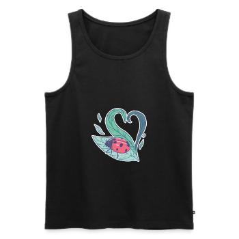 Niedlicher Marienkäfer auf Blatt - Männer Premium Bio Tank Top - Schwarz - Vorne - AI Model Male 178 light (178cm)