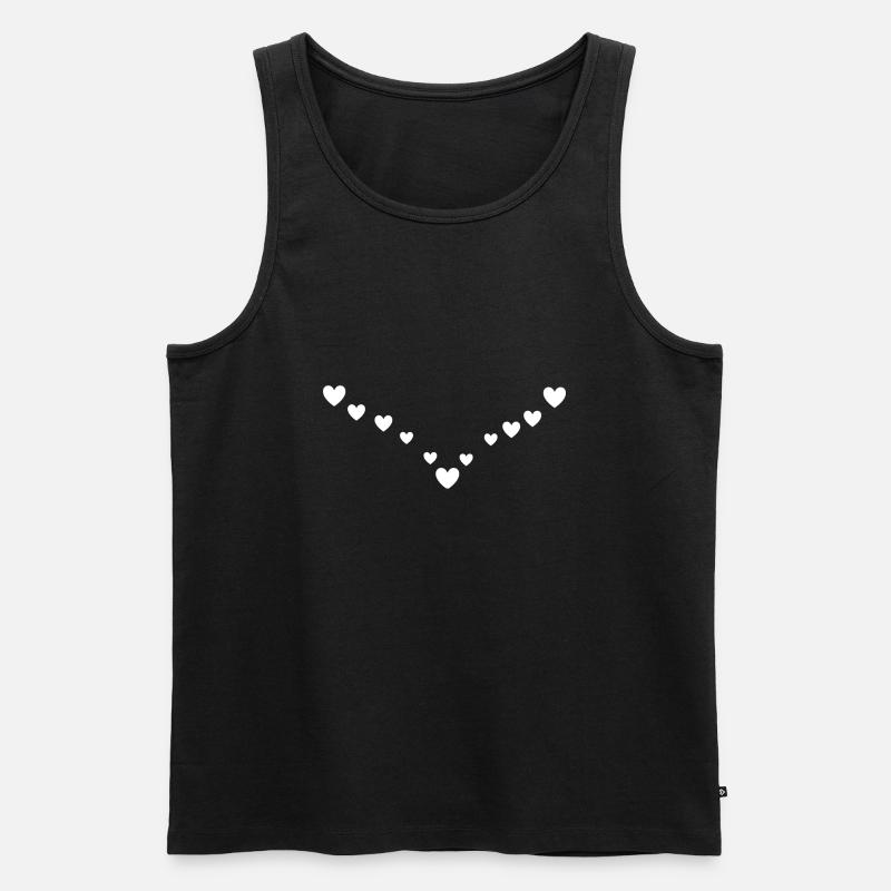 Herzen Muster - Männer Premium Bio Tank Top - Schwarz