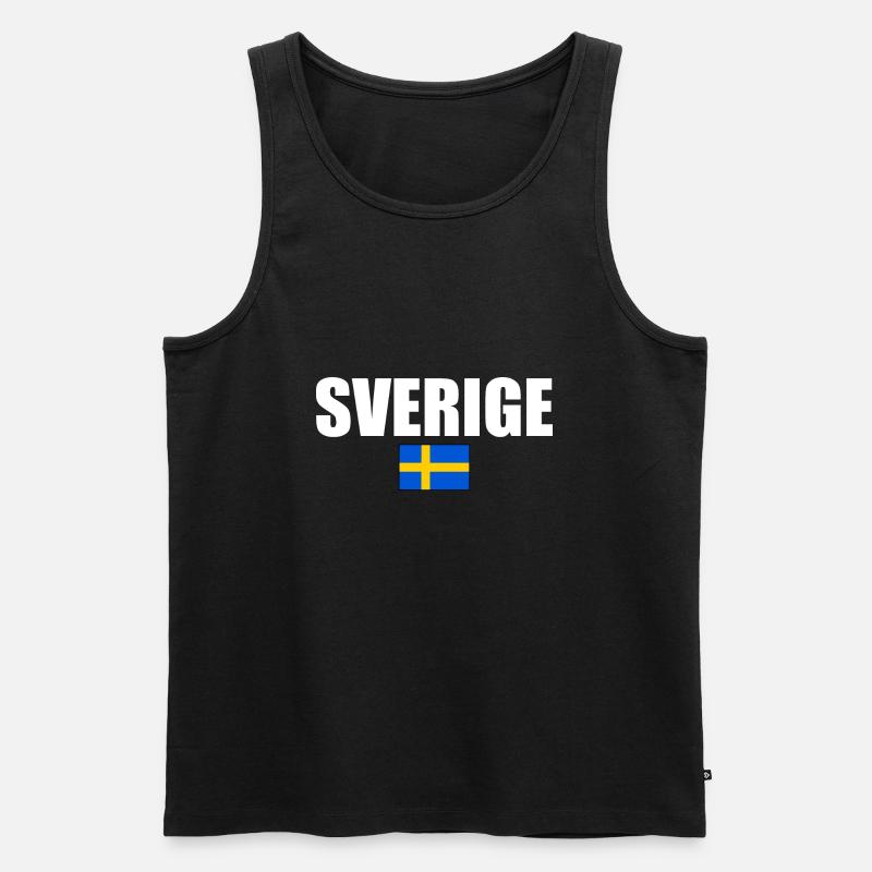 Sverige - Männer Premium Bio Tank Top - Schwarz