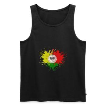 antifa farbattacke - Männer Premium Bio Tank Top - Schwarz - Vorne - Michal (187cm)