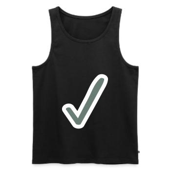 Vérifier l’esquisse de l’icône - Débardeur bio Premium Homme - noir - Devant - AI Model Male 178 light (178cm)