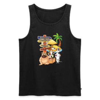 where are you going - Men's Premium Organic Tank Top - black - Front - AI Model Male 178 light (178cm)