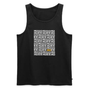 Born 1953 70th birthday Anniversary Wedding anniversary - Men's Premium Organic Tank Top - black - Front - AI Model Male 178 light (178cm)