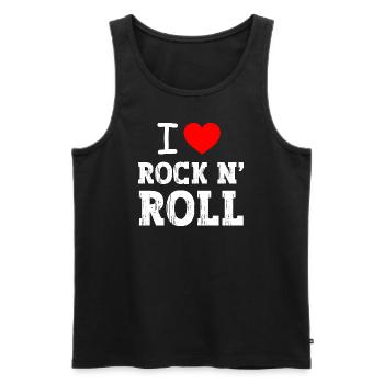I Love Rock N' Roll - Men's Premium Organic Tank Top - black - Front - Michal (187cm)