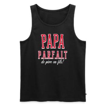 Papa parfait de père en fils - Débardeur bio Premium Homme - noir - Devant - Michal (187cm)