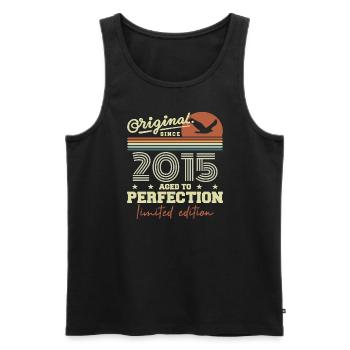 Original 2015 Birthday Gift 2015 Retro 2015 - Men's Premium Organic Tank Top - black - Front - AI Model Male 178 light (178cm)