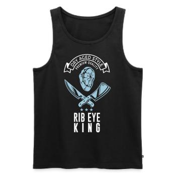 Rib Eye King - Men's Premium Organic Tank Top - black - Front - AI Model Male 178 light (178cm)