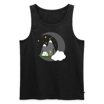 Campen unter Sternenhimmel in den Bergen - Männer Premium Bio Tank Top - Schwarz - Vorne - Michal (187cm)