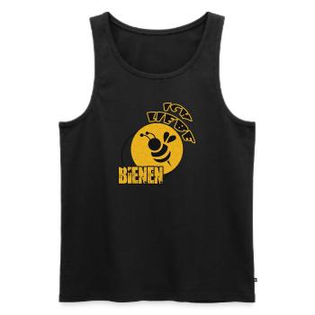 ICH LIEBE BIENEN - Männer Premium Bio Tank Top - Schwarz - Vorne - AI Model Male 178 light (178cm)