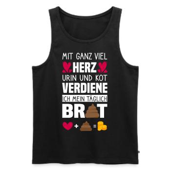 Seine Majestät der Pfleger Lustige Altenpfleger - Männer Premium Bio Tank Top - Schwarz - Vorne - Michal (187cm)
