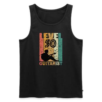 Geschenkidee 50. Geburtstag - Gitarrist Level 50 - Männer Premium Bio Tank Top - Schwarz - Vorne - Michal (187cm)