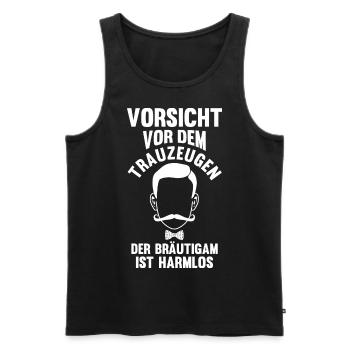 Trauzeuge - Männer Premium Bio Tank Top - Schwarz - Vorne - Michal (187cm)