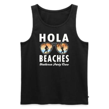 Mallorca Party Crew Hola Beaches Urlaub - Männer Premium Bio Tank Top - Schwarz - Vorne - Michal (187cm)