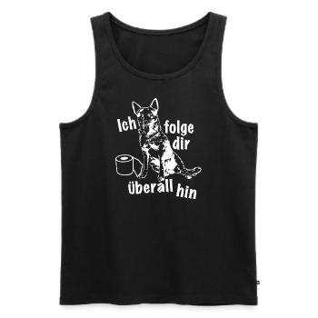 Ich folge dir überall hin Cattle Dog - Männer Premium Bio Tank Top - Schwarz - Vorne - Michal (187cm)
