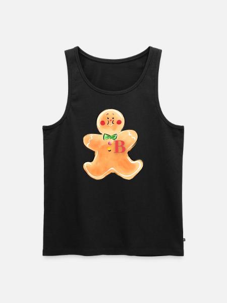 Lebkuchenmann "B" - Männer Premium Bio Tank Top - Schwarz