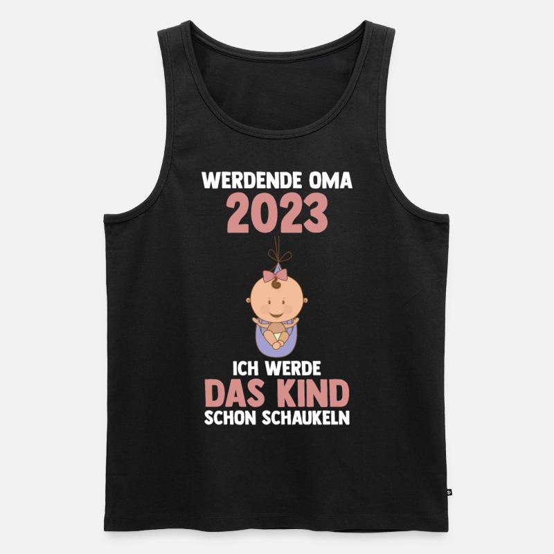 Großmutter 2023 Schwanger Werdende Oma - Männer Premium Bio Tank Top - Schwarz