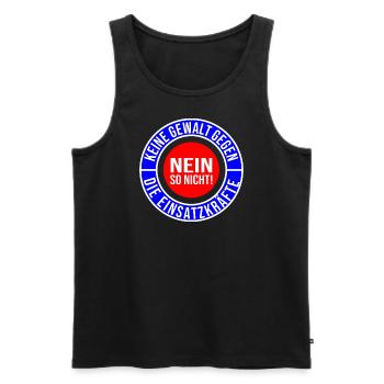 KEINE GEWALT GEGEN DIE EINSATZKRÄFTE - Männer Premium Bio Tank Top - Schwarz - Vorne - Michal (187cm)