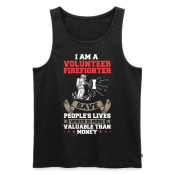 Volunteer Firefighter Firefighter Volunteers - Men's Premium Organic Tank Top - black - Front - Michal (187cm)
