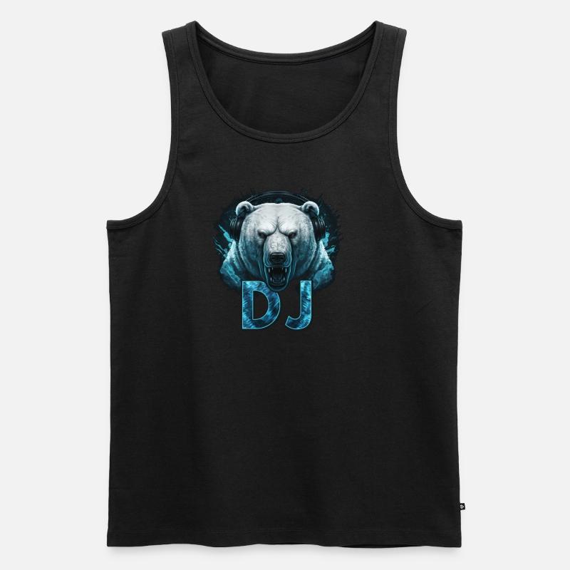 DJ Eisbär eisig - Männer Premium Bio Tank Top - Schwarz