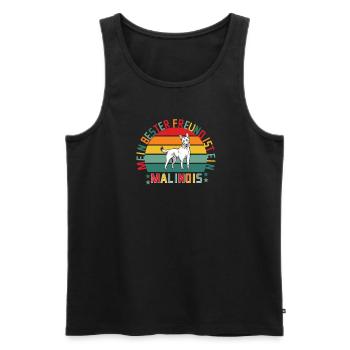 Mein bester Freund ist ein Malinois Hundeliebe - Männer Premium Bio Tank Top - Schwarz - Vorne - Michal (187cm)