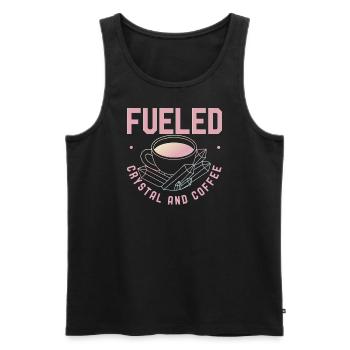 Fueled By Crystals And Coffee - Männer Premium Bio Tank Top - Schwarz - Vorne - Michal (187cm)