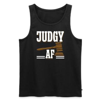 Judgy AF - Männer Premium Bio Tank Top - Schwarz - Vorne - Michal (187cm)