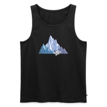 Alpen Berge Edelweiß Bergsteiger Wanderer - Männer Premium Bio Tank Top - Schwarz - Vorne - Michal (187cm)