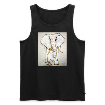 White Elephant - Men's Premium Organic Tank Top - black - Front - AI Model Male 178 light (178cm)