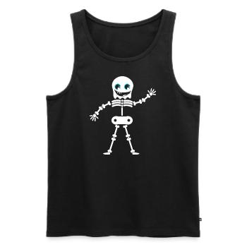 happy skeleton - Männer Premium Bio Tank Top - Schwarz - Vorne - Michal (187cm)