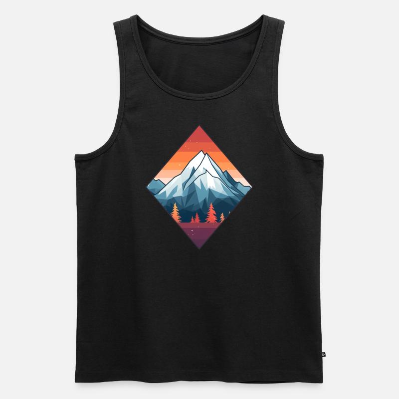 Berge im Herbst - Männer Premium Bio Tank Top - Schwarz