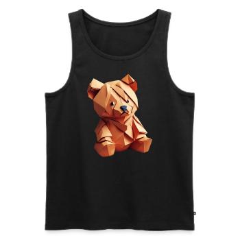 Kunterbunter Origami Teddy V - Männer Premium Bio Tank Top - Schwarz - Vorne - AI Model Male 178 light (178cm)