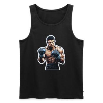 Boxeur, Arts martiaux, Sport, Sports de force, Combattant, Hobby - Débardeur bio Premium Homme - noir - Devant - Michal (187cm)