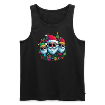 Cool Santas with sunglasses - Men's Premium Organic Tank Top - black - Front - AI Model Male 178 light (178cm)