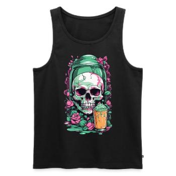 Gothic Skull Pastel Poison Halloween Design - Männer Premium Bio Tank Top - Schwarz - Vorne - AI Model Male 178 light (178cm)
