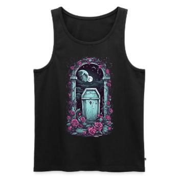 Occult Gothic Cemetery Moonlit Night Pastel Goth - Men's Premium Organic Tank Top - black - Front - AI Model Male 178 light (178cm)