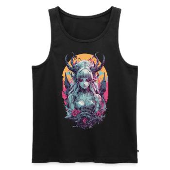 Occult Aesthetic Gothic Girl Underworld Design - Men's Premium Organic Tank Top - black - Front - AI Model Male 178 light (178cm)