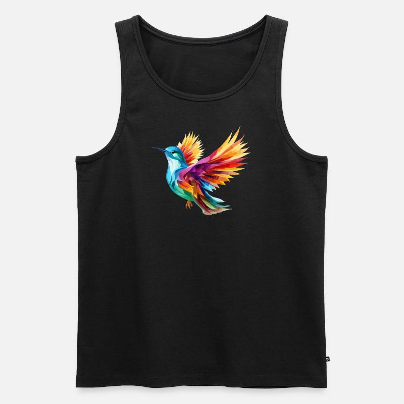 Buntes Vogel Design - Männer Premium Bio Tank Top - Schwarz