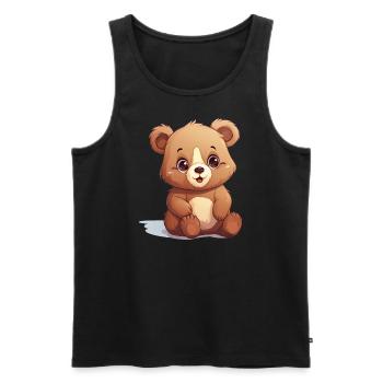 Ourson - Débardeur bio Premium Homme - noir - Devant - Michal (187cm)