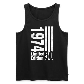 1974 - Birthday - 50 years - Men's Premium Organic Tank Top - black - Front - AI Model Male 178 light (178cm)