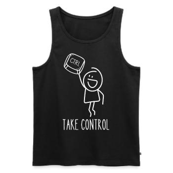 Take Control – Lustiges IT-Design - Männer Premium Bio Tank Top - Schwarz - Vorne - AI Model Male 178 light (178cm)