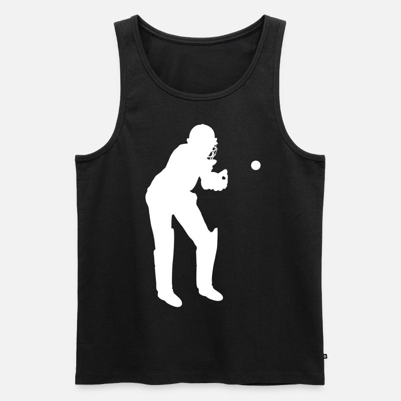 Cricket Catcher in Aktion - Männer Premium Bio Tank Top - Schwarz