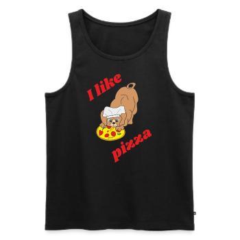 I like pizza - Men's Premium Organic Tank Top - black - Front - Michal (187cm)