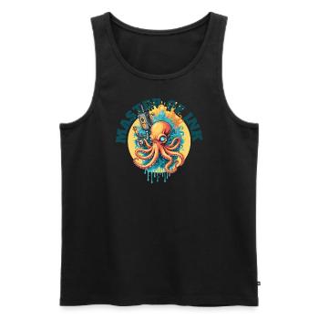 Octopus Master of Ink - Men's Premium Organic Tank Top - black - Front - Michal (187cm)